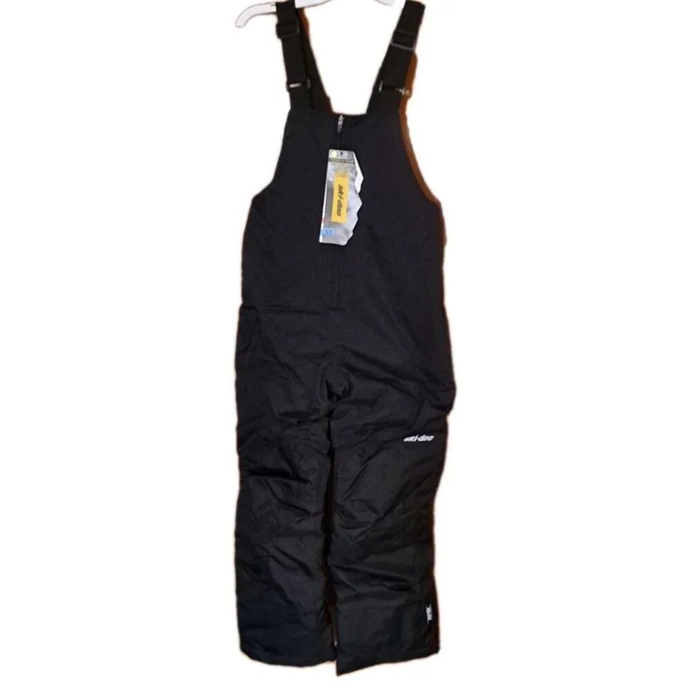 Ski-Doo Team‎ Kids Youth Snow Pants Bibs Black Size 5 Snowmobiling Overalls